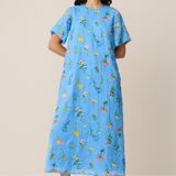 HEIRLOOM DRESS - BLOSSOM EMBROIDERY CERULEAN