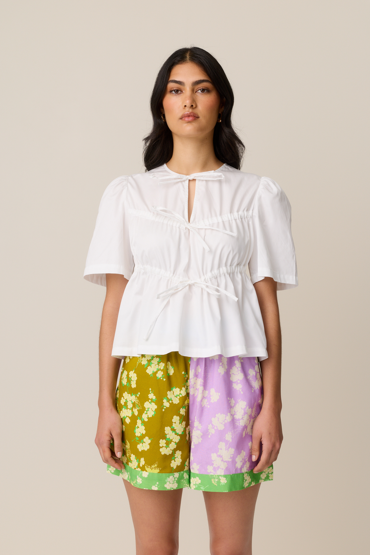 レディース andmary Alice shirring tops ホワイト