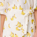 KNOT MINI SKIRT - BANANA EMBROIDERY (PRE SALE)