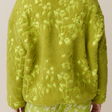 EMBROIDERED FLEECE SWEATER - MATCHA GARDEN