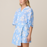 KNOT MINI SKIRT - WALLPAPER CORNFLOWER