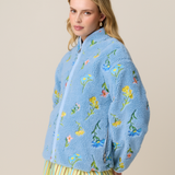 EMBROIDERED FLEECE JACKET - BLOSSOM CERULEAN