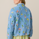 EMBROIDERED FLEECE JACKET - BLOSSOM CERULEAN