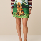 Margo Mini Skirt - Needlepoint Spaniel (Presale)