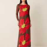 Clover Mesh Dress - Poppy