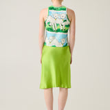 Silk Bias Skirt - Lime
