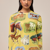 FIELD MESH TOP - HORSE GIRL