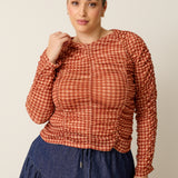 Juny Mesh Top - Maple Gingham