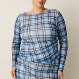 Clover Mesh Top - Pony Plaid