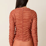 Juny Mesh Top - Maple Gingham