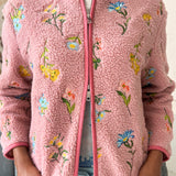 EMBROIDERED FLEECE JACKET - BLOSSOM EMBROIDERY