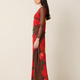 Clover Mesh Dress - Poppy