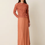 Clover Mesh Skirt - Maple Gingham