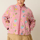 Embroidered Fleece Jacket - Blossom Embroidery