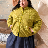 EMBROIDERED FLEECE JACKET - MATCHA GARDEN