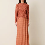 Clover Mesh Skirt - Maple Gingham