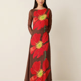 Clover Mesh Dress - Poppy