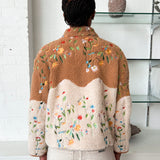 EMBROIDERED FLEECE HALF ZIP SWEATER - GARDEN PATCHWORK (PRE SALE)