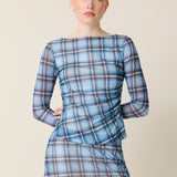 Clover Mesh Top - Pony Plaid