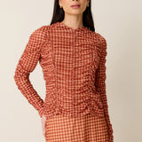 Juny Mesh Top - Maple Gingham