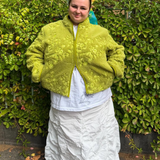 EMBROIDERED FLEECE JACKET - MATCHA GARDEN