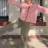 EMBROIDERED FLEECE JACKET - BLUSH GARDEN