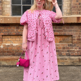 LONG ROSSO DRESS - ROSES
