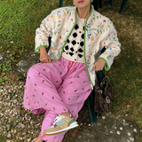 EMBROIDERED FLEECE JACKET - GARDEN