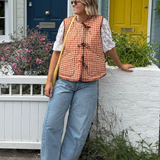 REVERSIBLE QUILTED VEST - HAYBELL GINGHAM / PICKET FENCE PLAID