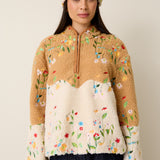 Embroidered Fleece Beanie - Garden