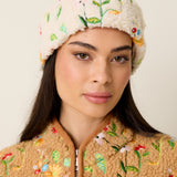 Embroidered Fleece Beanie - Garden