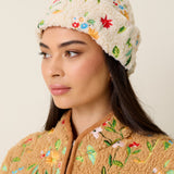 Embroidered Fleece Beanie - Garden