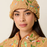 Embroidered Fleece Beanie - Teddy Garden