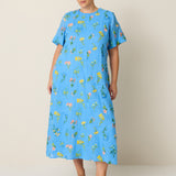 Heirloom Dress - Blossom Embroidery Cerulean