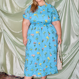 HEIRLOOM DRESS - BLOSSOM EMBROIDERY CERULEAN