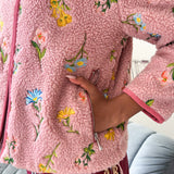 EMBROIDERED FLEECE JACKET - BLOSSOM EMBROIDERY