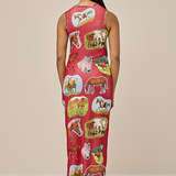 LILY MESH DRESS - HORSE GIRL RED