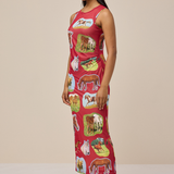 LILY MESH DRESS - HORSE GIRL RED