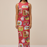 LILY MESH DRESS - HORSE GIRL RED