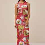 LILY MESH DRESS - HORSE GIRL RED