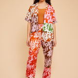 LOUNGE BUTTON UP - TERRA FLORA PATCHWORK